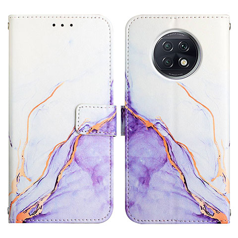 Coque Portefeuille Motif Fantaisie Livre Cuir Etui Clapet Y04B pour Xiaomi Redmi Note 9 5G Violet