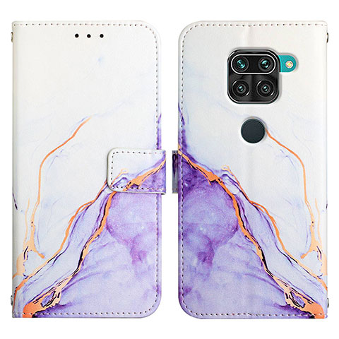 Coque Portefeuille Motif Fantaisie Livre Cuir Etui Clapet Y04B pour Xiaomi Redmi Note 9 Violet