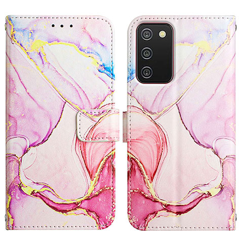 Coque Portefeuille Motif Fantaisie Livre Cuir Etui Clapet Y05B pour Samsung Galaxy A02s Rose