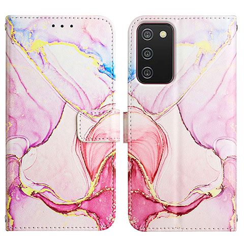 Coque Portefeuille Motif Fantaisie Livre Cuir Etui Clapet Y05B pour Samsung Galaxy A03s Rose