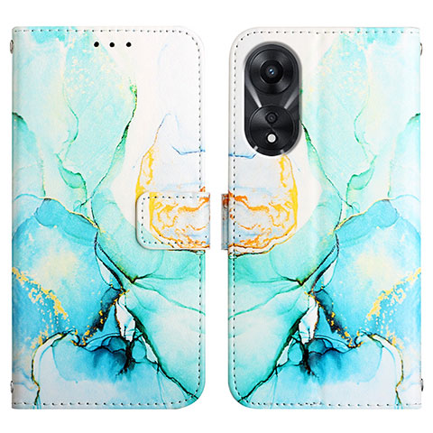 Coque Portefeuille Motif Fantaisie Livre Cuir Etui Clapet YB1 pour Oppo A58 5G Vert