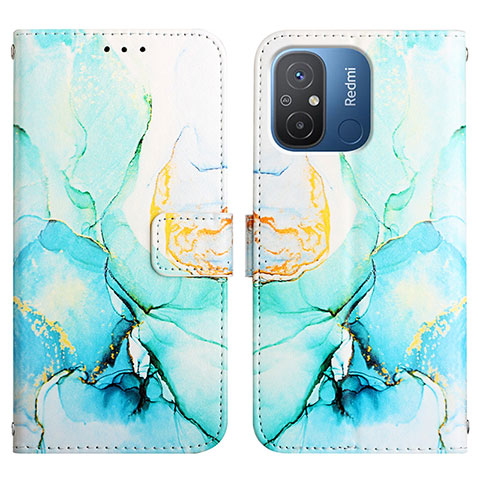 Coque Portefeuille Motif Fantaisie Livre Cuir Etui Clapet YB1 pour Xiaomi Redmi 11A 4G Vert