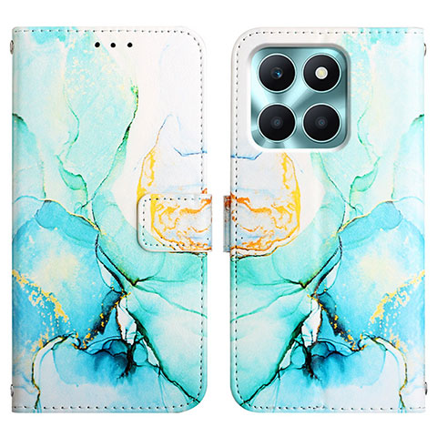 Coque Portefeuille Motif Fantaisie Livre Cuir Etui Clapet YB4 pour Huawei Honor X8b Vert