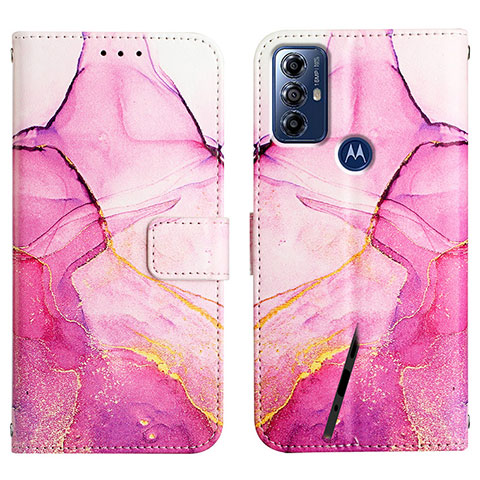 Coque Portefeuille Motif Fantaisie Livre Cuir Etui Clapet YB4 pour Motorola Moto G Play Gen 2 Rose Rouge