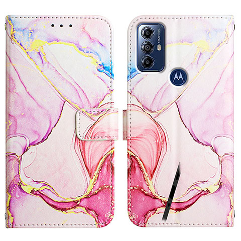 Coque Portefeuille Motif Fantaisie Livre Cuir Etui Clapet YB4 pour Motorola Moto G Power (2022) Rose