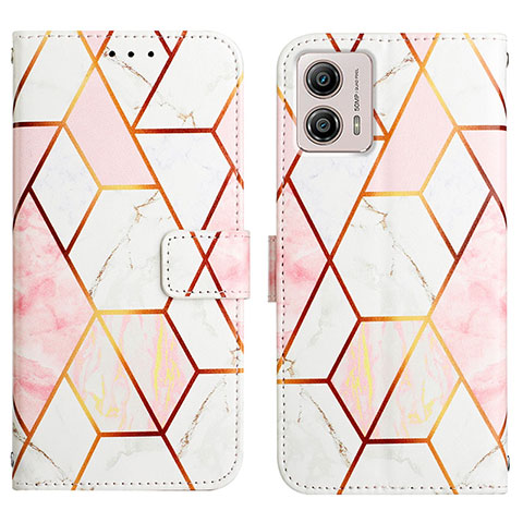 Coque Portefeuille Motif Fantaisie Livre Cuir Etui Clapet YB4 pour Motorola Moto G53j 5G Blanc