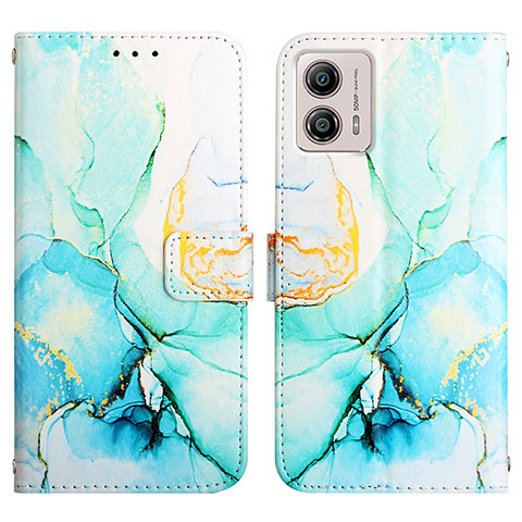 Coque Portefeuille Motif Fantaisie Livre Cuir Etui Clapet YB4 pour Motorola Moto G53y 5G Vert