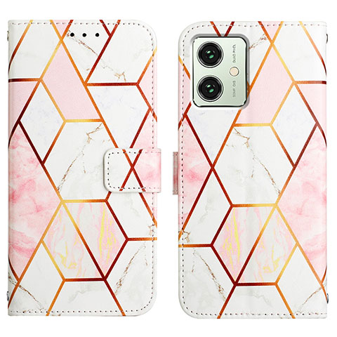 Coque Portefeuille Motif Fantaisie Livre Cuir Etui Clapet YB4 pour Motorola Moto G54 5G Blanc