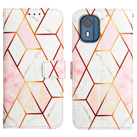 Coque Portefeuille Motif Fantaisie Livre Cuir Etui Clapet YB4 pour Nokia C02 Blanc