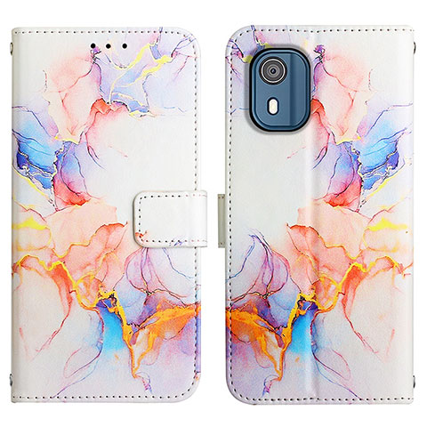 Coque Portefeuille Motif Fantaisie Livre Cuir Etui Clapet YB4 pour Nokia C02 Bleu