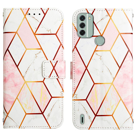 Coque Portefeuille Motif Fantaisie Livre Cuir Etui Clapet YB4 pour Nokia C31 Blanc