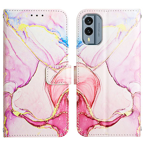 Coque Portefeuille Motif Fantaisie Livre Cuir Etui Clapet YB4 pour Nokia X30 5G Rose