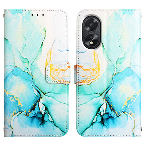 Coque Portefeuille Motif Fantaisie Livre Cuir Etui Clapet YB4 pour Oppo A58 4G Vert