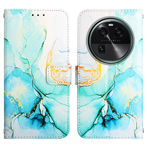 Coque Portefeuille Motif Fantaisie Livre Cuir Etui Clapet YB4 pour Oppo Find X6 5G Vert