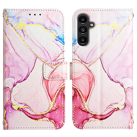 Coque Portefeuille Motif Fantaisie Livre Cuir Etui Clapet YB4 pour Samsung Galaxy A24 4G Rose