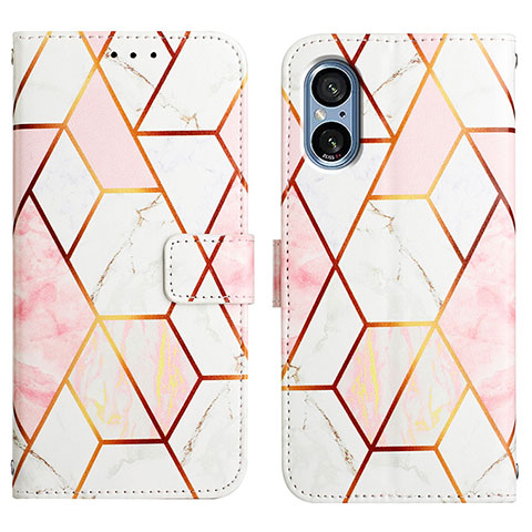 Coque Portefeuille Motif Fantaisie Livre Cuir Etui Clapet YB4 pour Sony Xperia 5 V Blanc