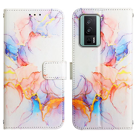 Coque Portefeuille Motif Fantaisie Livre Cuir Etui Clapet YB4 pour Xiaomi Poco F5 Pro 5G Bleu