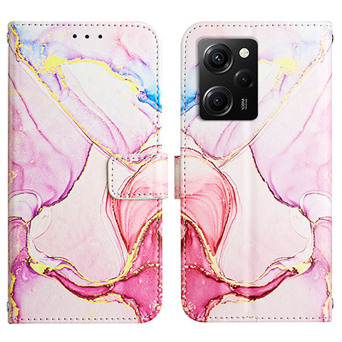 Coque Portefeuille Motif Fantaisie Livre Cuir Etui Clapet YB4 pour Xiaomi Poco X5 Pro 5G Rose