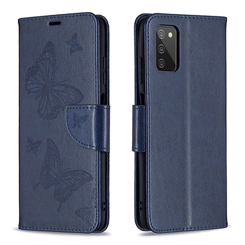 Coque Portefeuille Papillon Livre Cuir Etui Clapet B01F pour Samsung Galaxy A03s Bleu