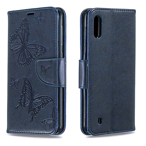 Coque Portefeuille Papillon Livre Cuir Etui Clapet B01F pour Samsung Galaxy A10 Bleu