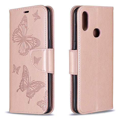 Coque Portefeuille Papillon Livre Cuir Etui Clapet B01F pour Samsung Galaxy A10s Or Rose