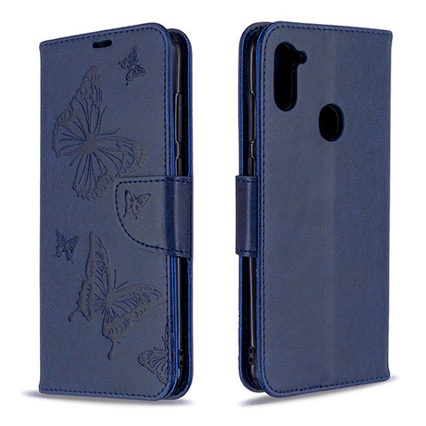 Coque Portefeuille Papillon Livre Cuir Etui Clapet B01F pour Samsung Galaxy A11 Bleu