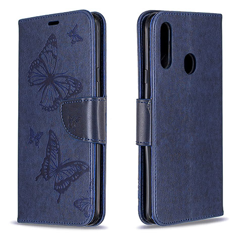 Coque Portefeuille Papillon Livre Cuir Etui Clapet B01F pour Samsung Galaxy A20s Bleu