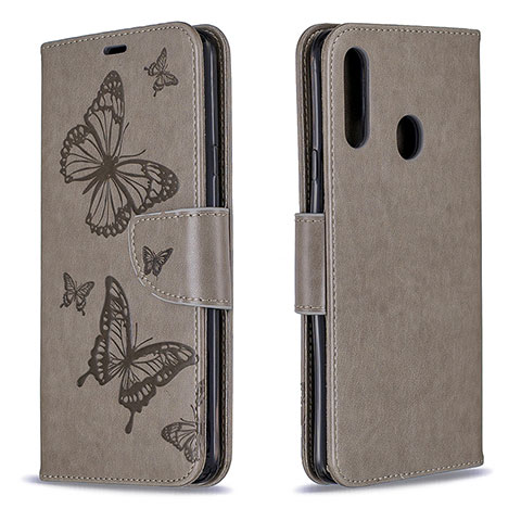 Coque Portefeuille Papillon Livre Cuir Etui Clapet B01F pour Samsung Galaxy A20s Gris