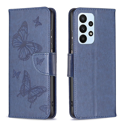 Coque Portefeuille Papillon Livre Cuir Etui Clapet B01F pour Samsung Galaxy A23 5G Bleu