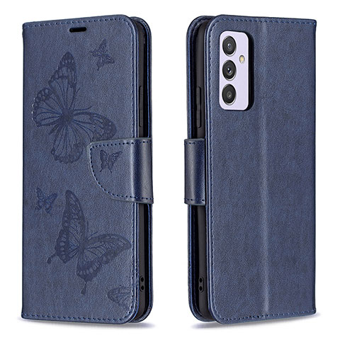 Coque Portefeuille Papillon Livre Cuir Etui Clapet B01F pour Samsung Galaxy A24 4G Bleu