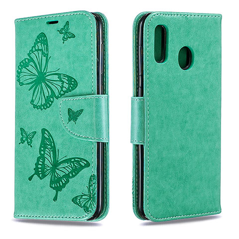 Coque Portefeuille Papillon Livre Cuir Etui Clapet B01F pour Samsung Galaxy A30 Or Rose