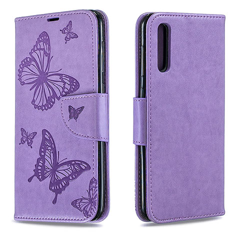 Coque Portefeuille Papillon Livre Cuir Etui Clapet B01F pour Samsung Galaxy A30S Violet Clair