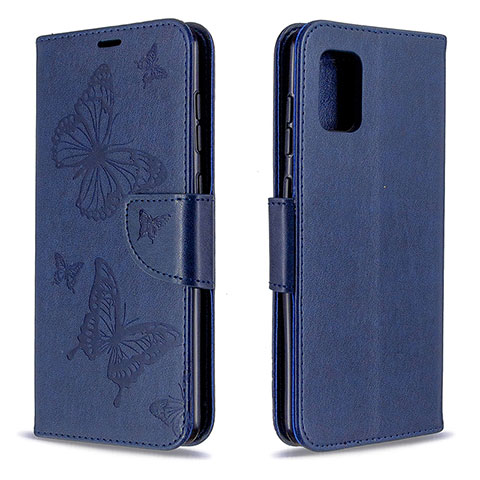 Coque Portefeuille Papillon Livre Cuir Etui Clapet B01F pour Samsung Galaxy A31 Bleu