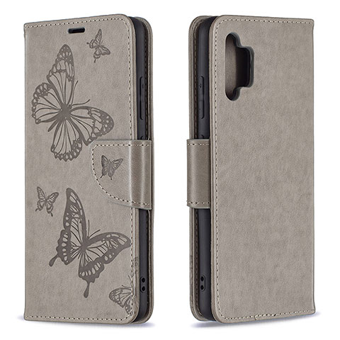 Coque Portefeuille Papillon Livre Cuir Etui Clapet B01F pour Samsung Galaxy A32 4G Gris