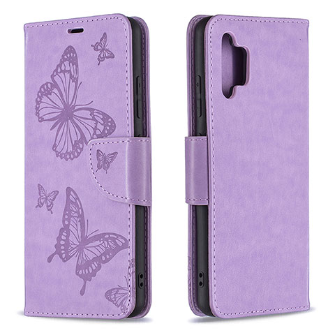 Coque Portefeuille Papillon Livre Cuir Etui Clapet B01F pour Samsung Galaxy A32 4G Violet Clair