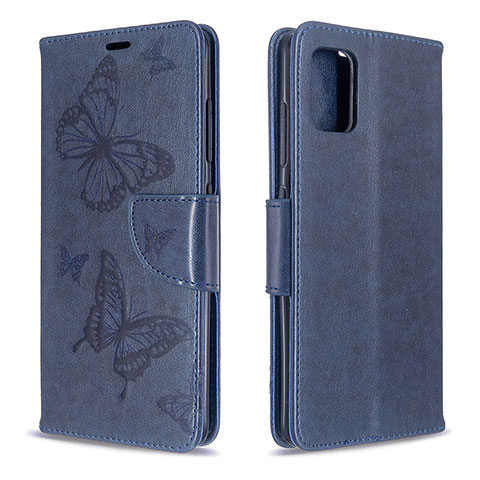 Coque Portefeuille Papillon Livre Cuir Etui Clapet B01F pour Samsung Galaxy A51 4G Bleu