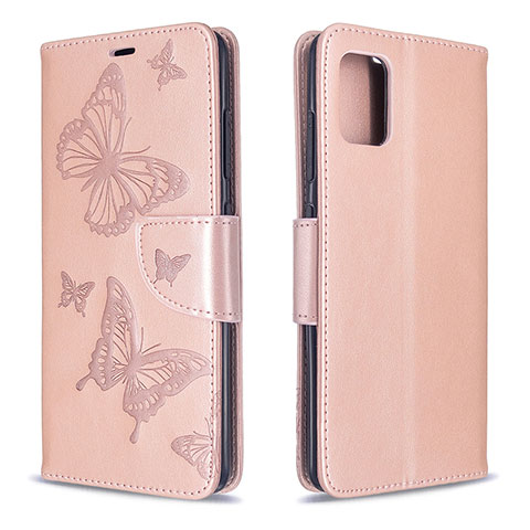 Coque Portefeuille Papillon Livre Cuir Etui Clapet B01F pour Samsung Galaxy A51 4G Or Rose