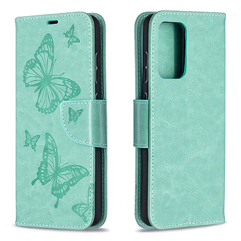 Coque Portefeuille Papillon Livre Cuir Etui Clapet B01F pour Samsung Galaxy A52s 5G Vert