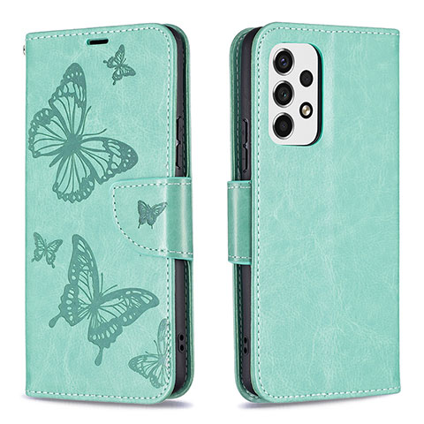 Coque Portefeuille Papillon Livre Cuir Etui Clapet B01F pour Samsung Galaxy A53 5G Vert