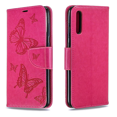 Coque Portefeuille Papillon Livre Cuir Etui Clapet B01F pour Samsung Galaxy A70S Rose Rouge