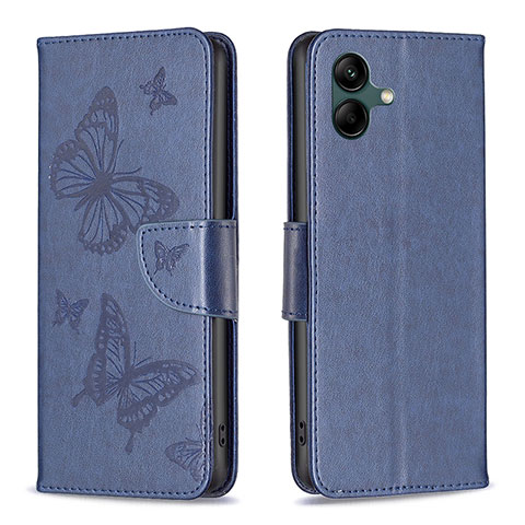 Coque Portefeuille Papillon Livre Cuir Etui Clapet B01F pour Samsung Galaxy F04 Bleu