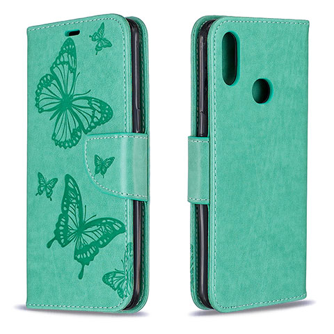 Coque Portefeuille Papillon Livre Cuir Etui Clapet B01F pour Samsung Galaxy M01s Vert