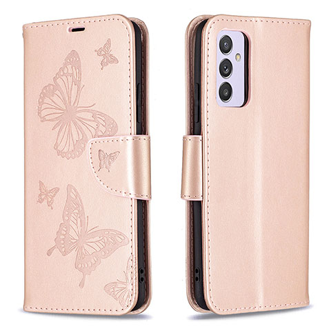 Coque Portefeuille Papillon Livre Cuir Etui Clapet B01F pour Samsung Galaxy Quantum2 5G Or Rose