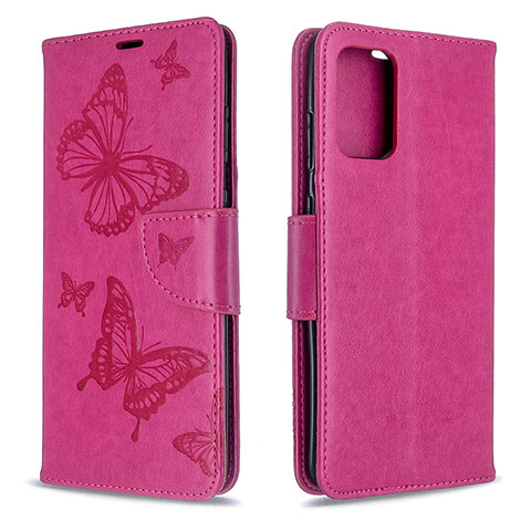 Coque Portefeuille Papillon Livre Cuir Etui Clapet B01F pour Samsung Galaxy S20 5G Rose Rouge