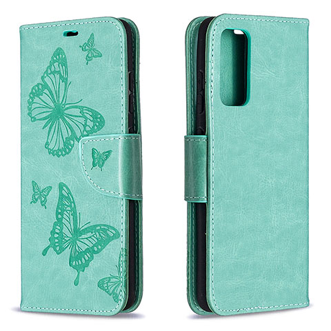 Coque Portefeuille Papillon Livre Cuir Etui Clapet B01F pour Samsung Galaxy S20 Lite 5G Vert