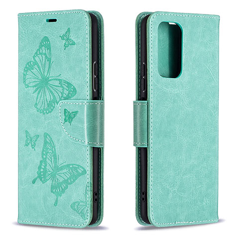 Coque Portefeuille Papillon Livre Cuir Etui Clapet B01F pour Xiaomi Redmi Note 10 Pro 4G Vert