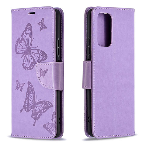 Coque Portefeuille Papillon Livre Cuir Etui Clapet B01F pour Xiaomi Redmi Note 10 Pro 4G Violet Clair