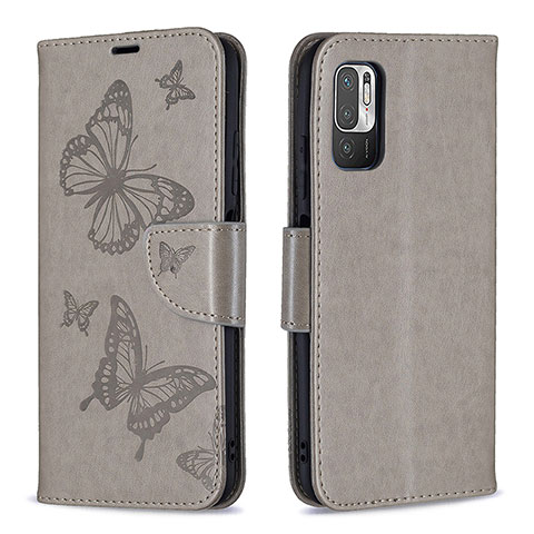 Coque Portefeuille Papillon Livre Cuir Etui Clapet B01F pour Xiaomi Redmi Note 11 SE 5G Gris