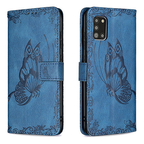 Coque Portefeuille Papillon Livre Cuir Etui Clapet B02F pour Samsung Galaxy A31 Bleu