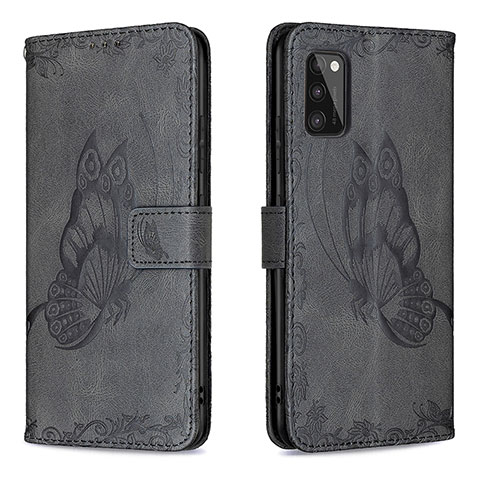 Coque Portefeuille Papillon Livre Cuir Etui Clapet B02F pour Samsung Galaxy A41 Noir